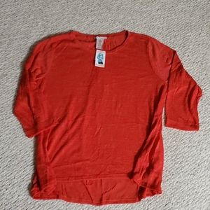 NWT red Philosophy 3/4 sleeve top